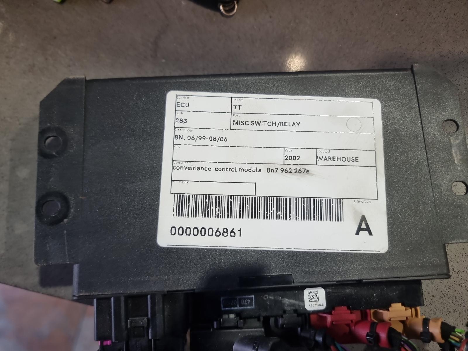 View Auto part Misc Switch/Relay Audi Tt 2002